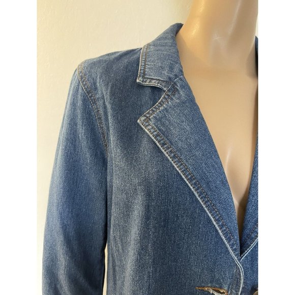 Denim & Co. Blue Jean Lined Relaxed Fit Jacket Coat - Size S - Picture 10 of 10